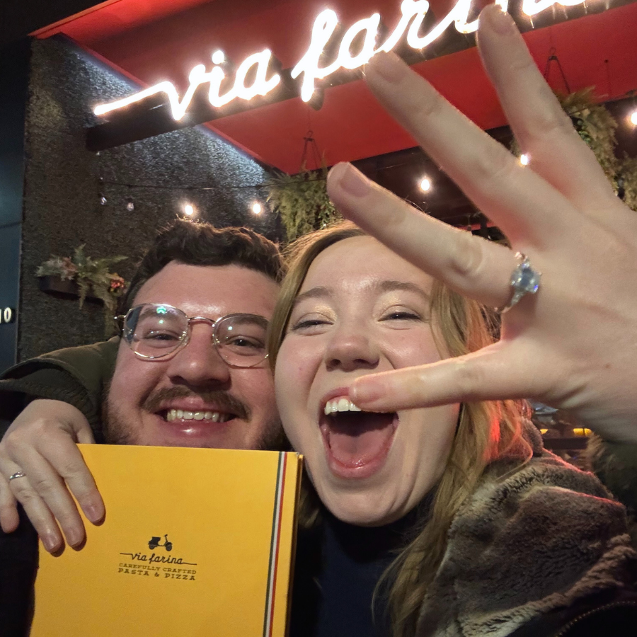 The night Connor proposed at Via Farina!