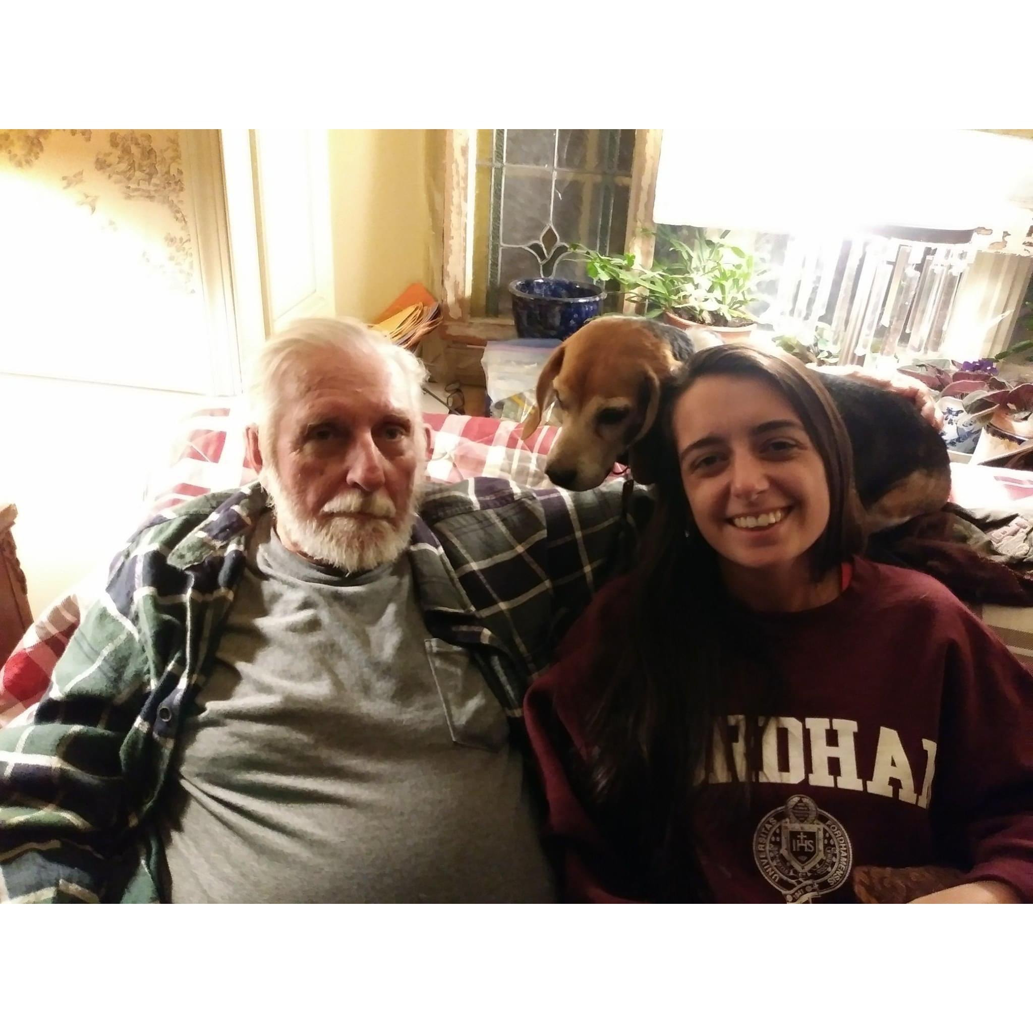Maria and Papa! Who does Maria get her love of dogs and animals? You're looking at him! Papa is loved by all animals. It must be from all the salt he accumulated as a Coastie in his youth.