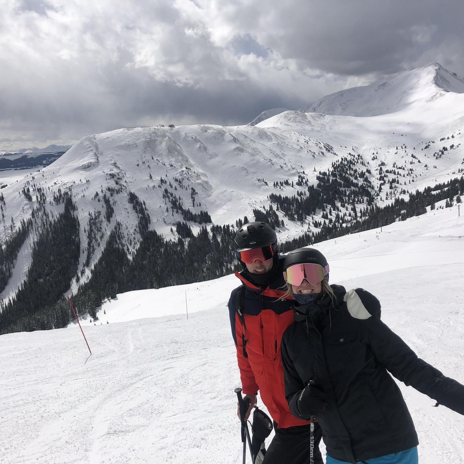 Our first time skiing together in Colorado (2021)