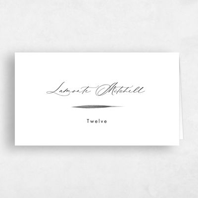 White Wedding Place Card - Brienno