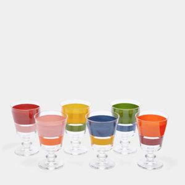 Portofino Hand-Painted Stemmed Glasses (Set of 6)