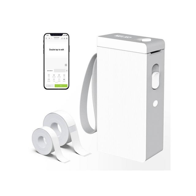 Nelko P22 Bluetooth Label Printer White with 100pc White Roll and 180pc White Roll