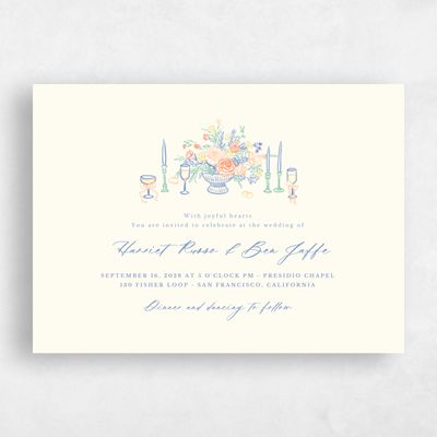 Light Butter, Yellow Wedding Invitation - Josette Bloom