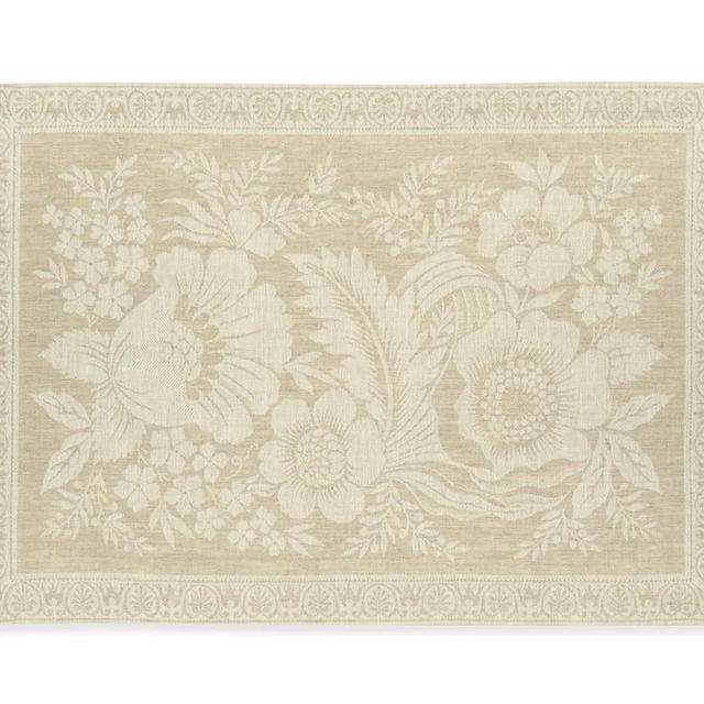 Vintage Floral Jacquard Place Mats , Set of 4, Natural