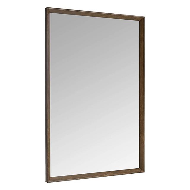 AmazonBasics Rectangular Wall Mirror 24" x 36" - Peaked Trim, Walnut