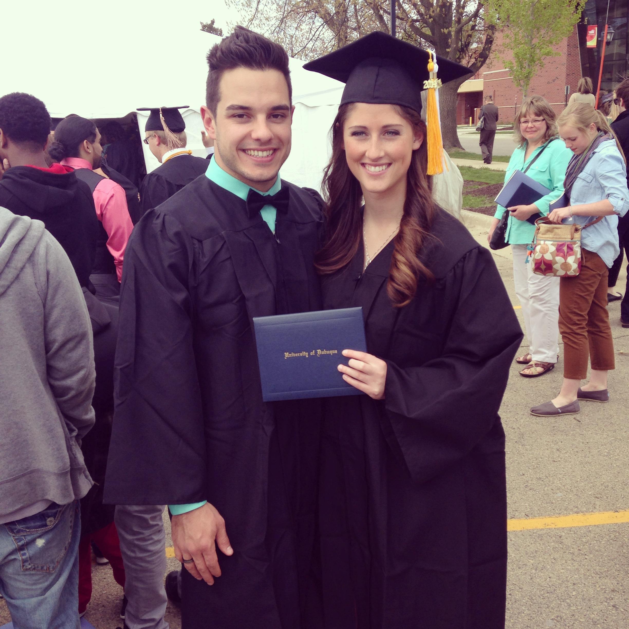 Graduation from the University of Dubuque in 2014.