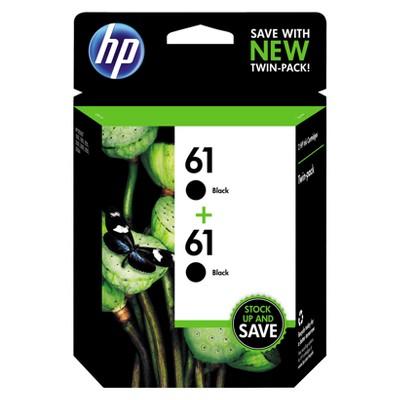 HP 61 2pk Ink Cartridges - Black (CZ073FN#140)