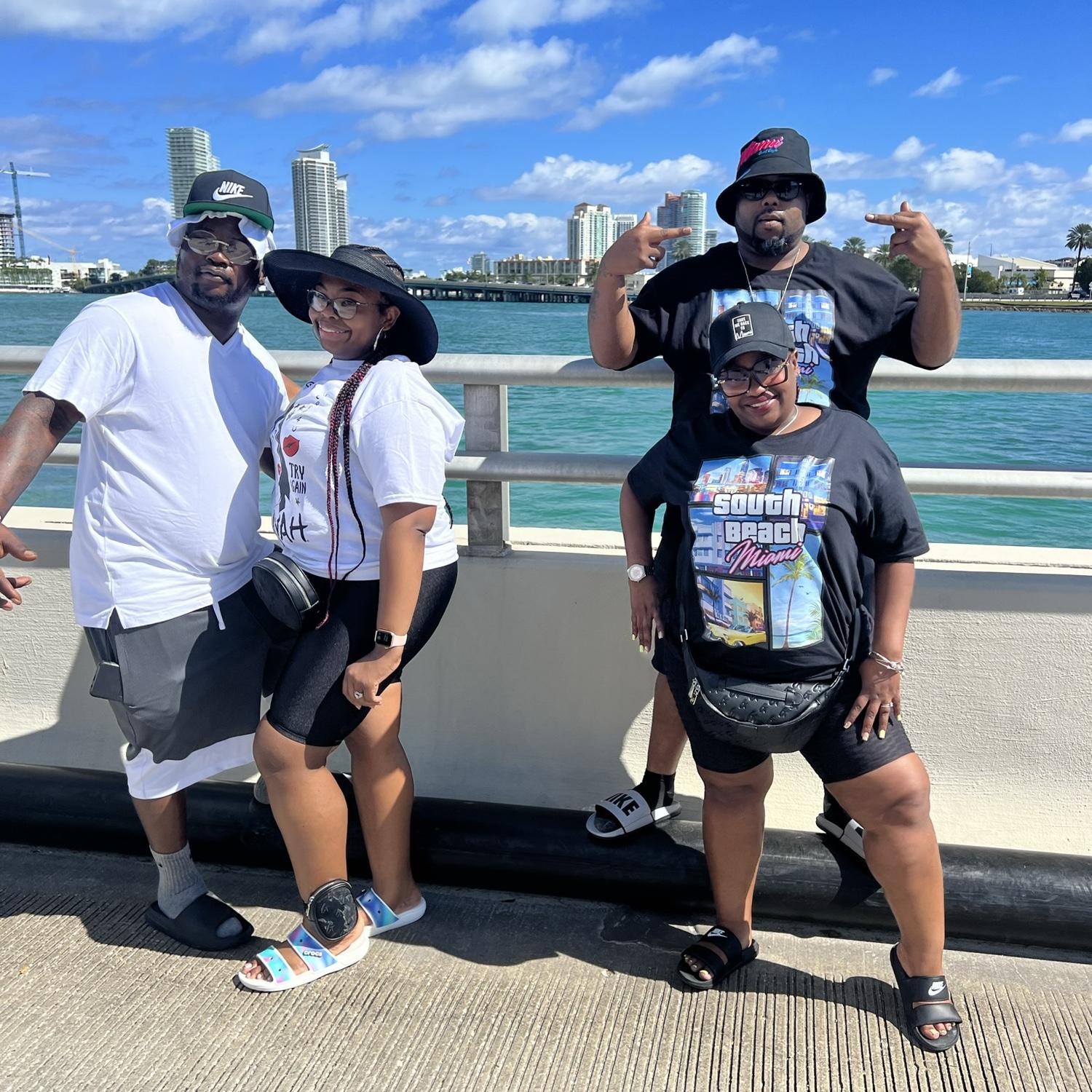 The Jacksons and the Crimes enjoying Miami.