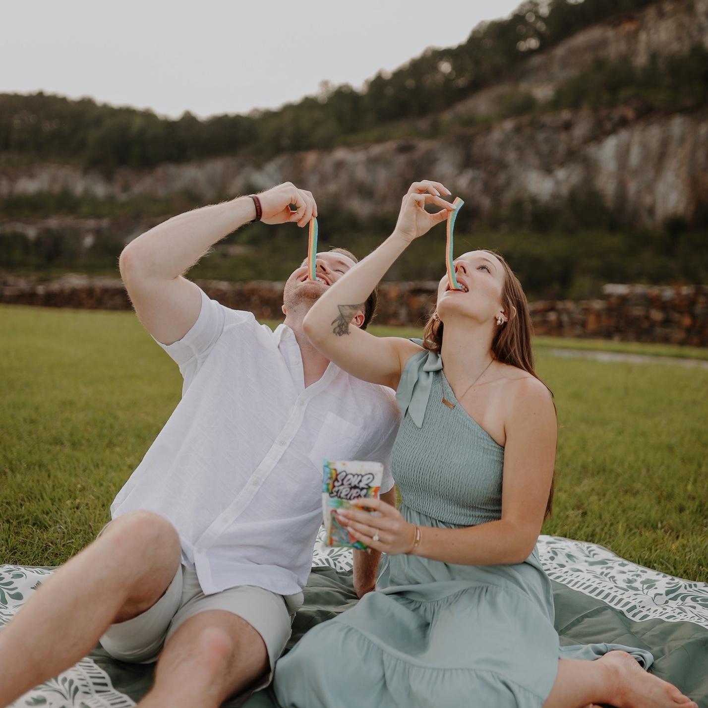 Engagement photo with our favorite candy!