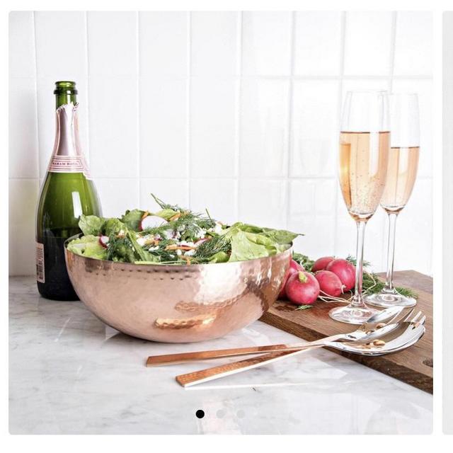 Godinger - copper serving bowl with servers