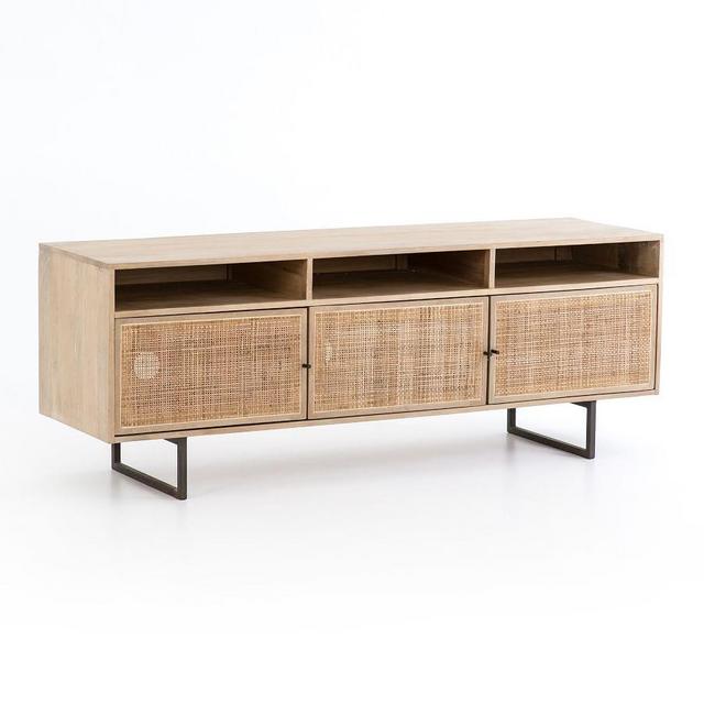 Dolores Cane Media Console, Natural