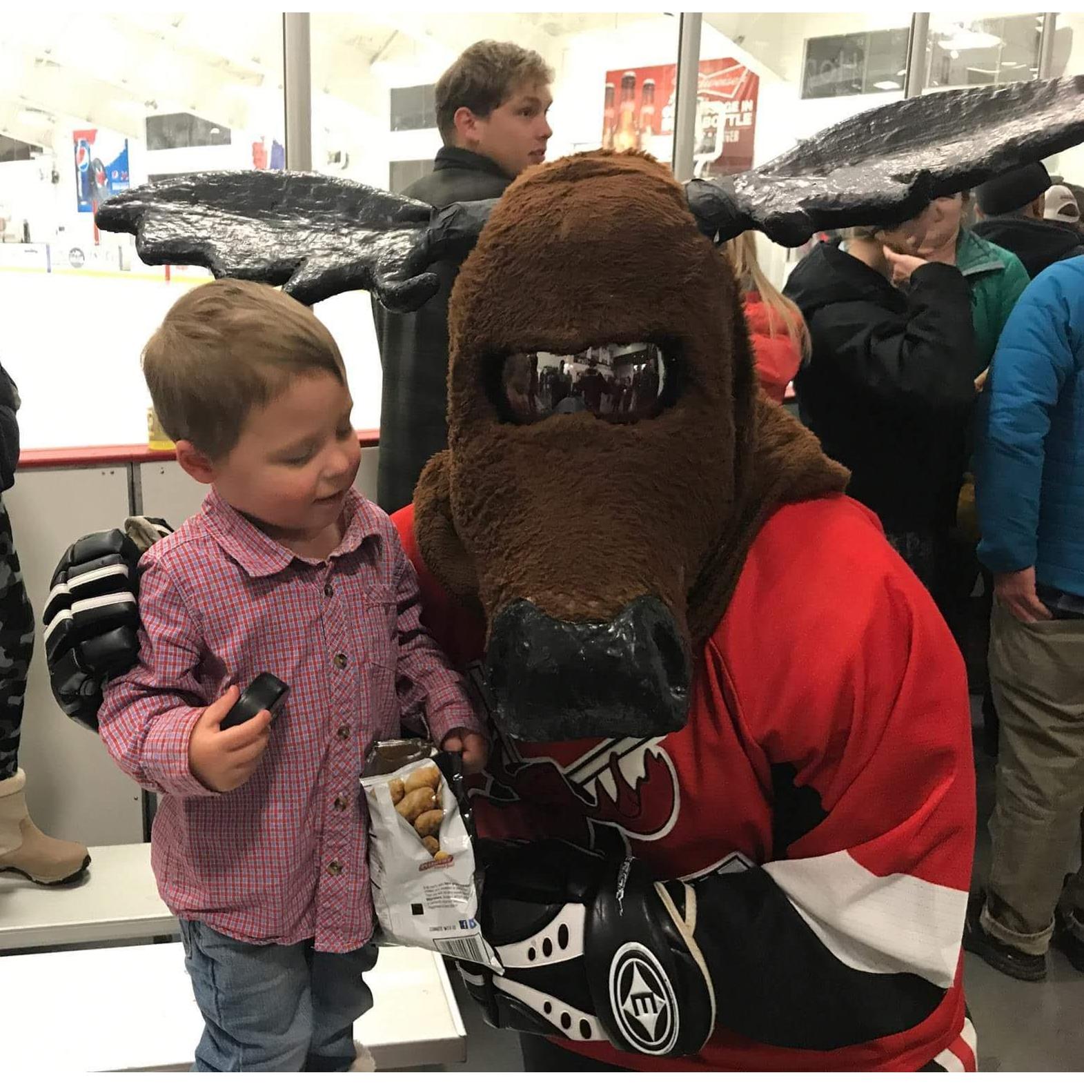 Paxton getting a puck at Jackson Hole Moose Hockey!!!