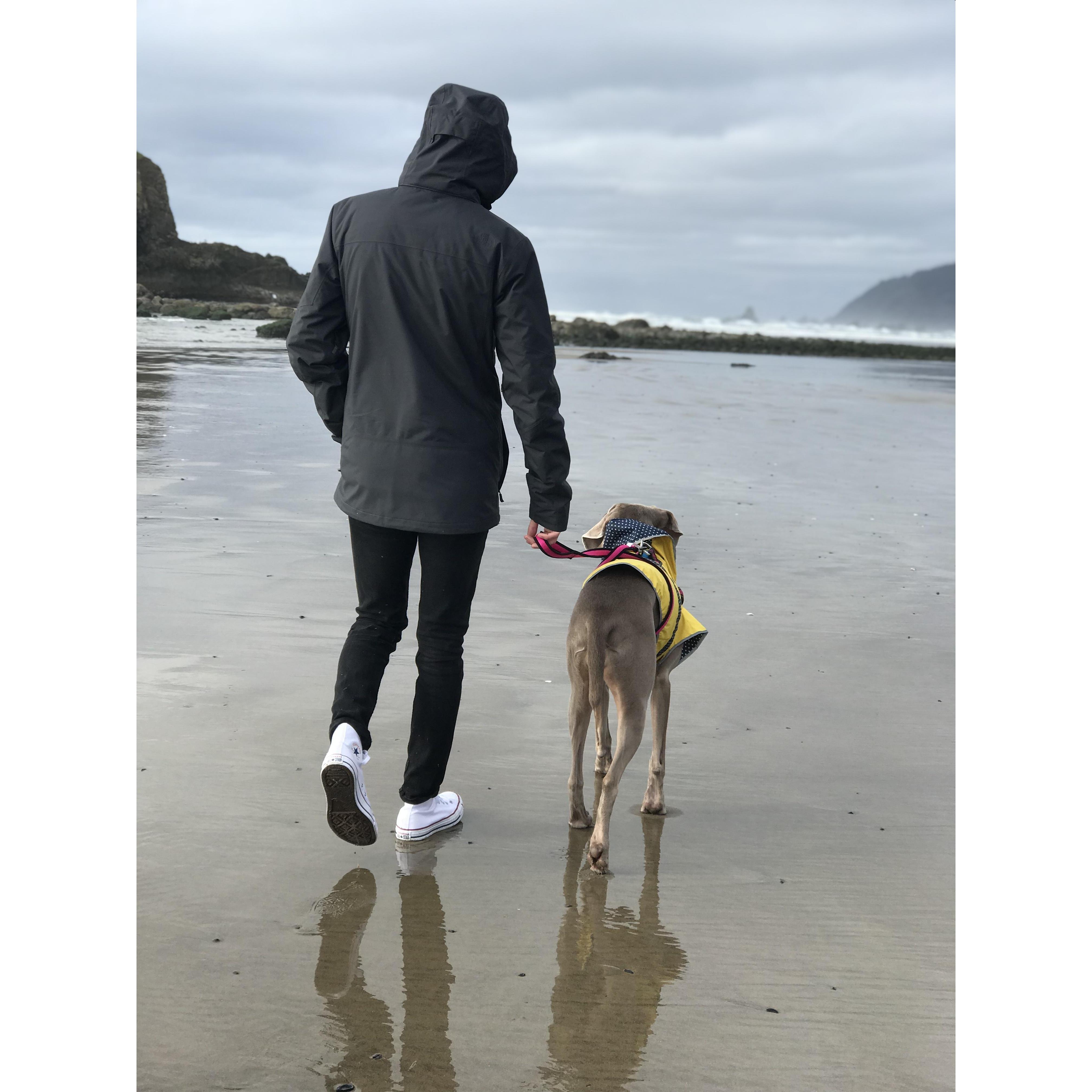 walking on the beach, do do, do doo