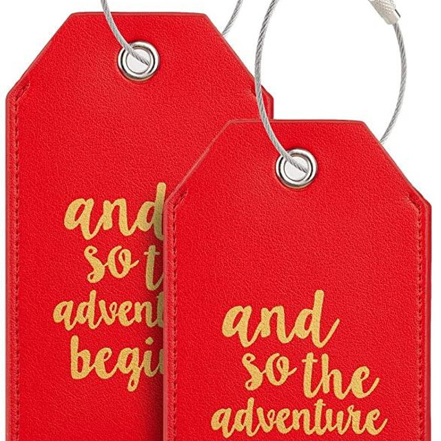 Casmonal Luggage Tags with Full Back Privacy Cover w/Steel Loops