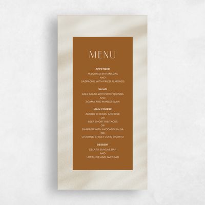 Brown Classic Wedding Menu - Pinellas