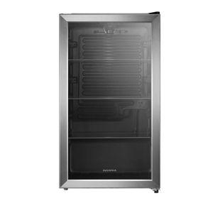 Insignia™ - 115 Can Beverage Cooler with Glass Shelves - Stainless Steel Look