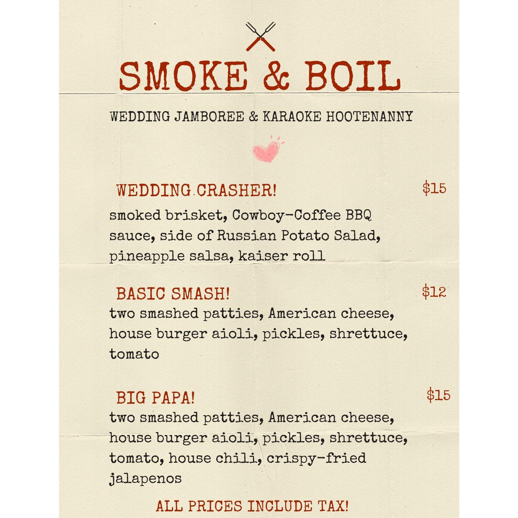 The menu Chef Richard made for our Baton Rouge karaoke party.