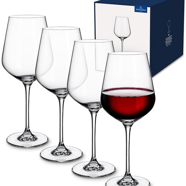 Villeroy & Boch La Divina Collection Red Wine Glass, Set of 4, Crystal Glass, 15.75 oz Capacity, Clear