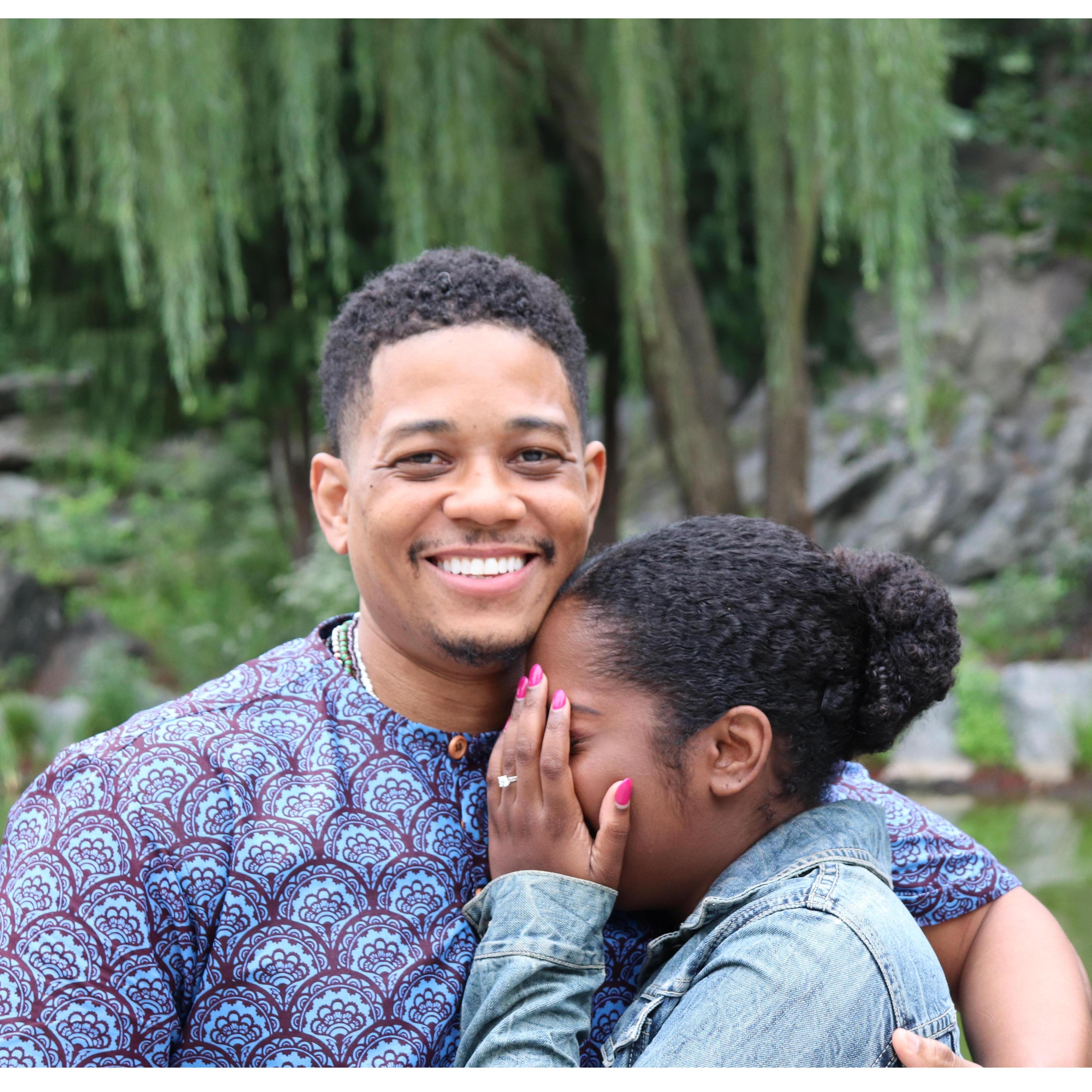 Moments after he proposed!