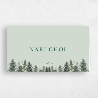 Light Sage, Green Wedding Place Card - Kelton