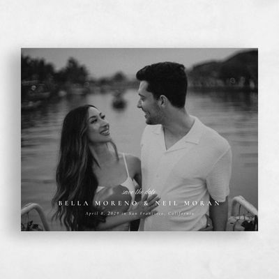 White Simple Wedding Save the Date - Rodez Photo