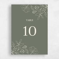 Green Wedding Table Number - Essenza