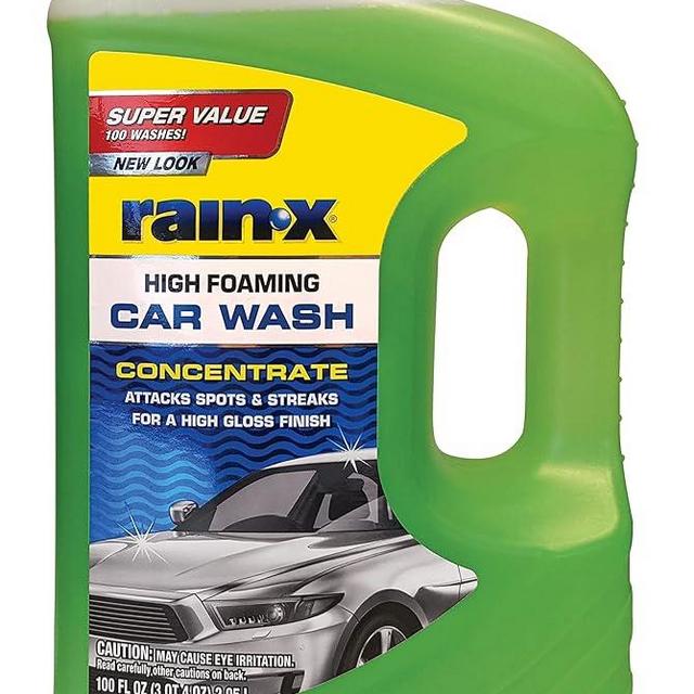 Rain-X 620191 Foaming Car Wash - 100 fl oz. High-Foaming, Concentrated Formula For Greater Cleaning Action, Safely Lifting Dirt, Grime And Residues For An Exceptional Clean