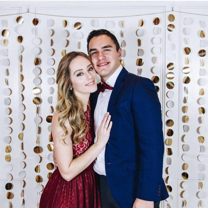 Winterball 2016! at Gordon College. We are juniors. This was the year Johanna served on Campus Events Council and helped plan the evening.