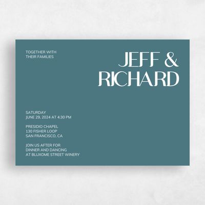 Grayed Teal, Grey Wedding Invitation - Millsboro Landscape