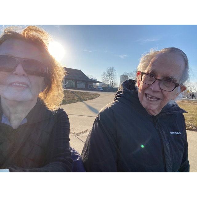 Enjoying sunny Lincoln Park by the water.