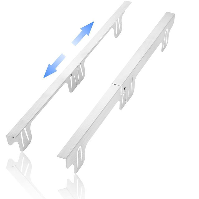 Stove Gap Covers, 2 Pack Stove Gap Filler Stainless Steel, Adjustable 13.8-27.5 In, Width 0.79", Heat Resistant & Easy to Clean, Gas Stove Side Gap Protector, Silver