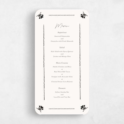 Beige Rounded Wedding Menu - Coeur