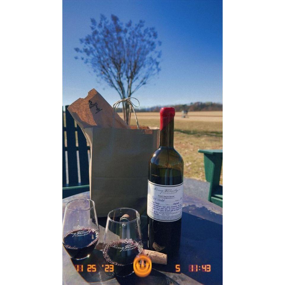 A picture Taylor grabbed of their wine just minutes before Brett proposed!