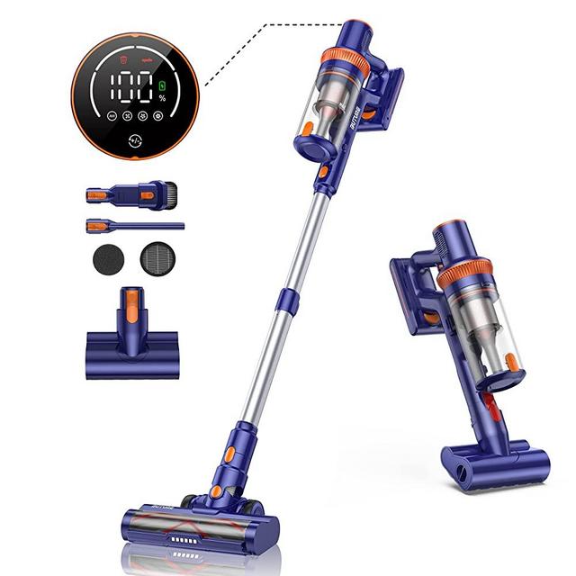 BuTure Cordless Vacuum Cleaner - 33Kpa with Mattress Cleaning Tool 400W Stick Vacuum Cleaner Handheld Vacuum Wireless Household Vacuum Cleaner for Pet Hair Carpet and Hard Floor