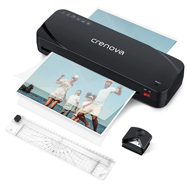 Laminator, Crenova A4 Laminator, 4 in 1 Thermal Laminator, 9 inches, 20 Laminating Pouches, Paper Trimmer, Corner Rounder