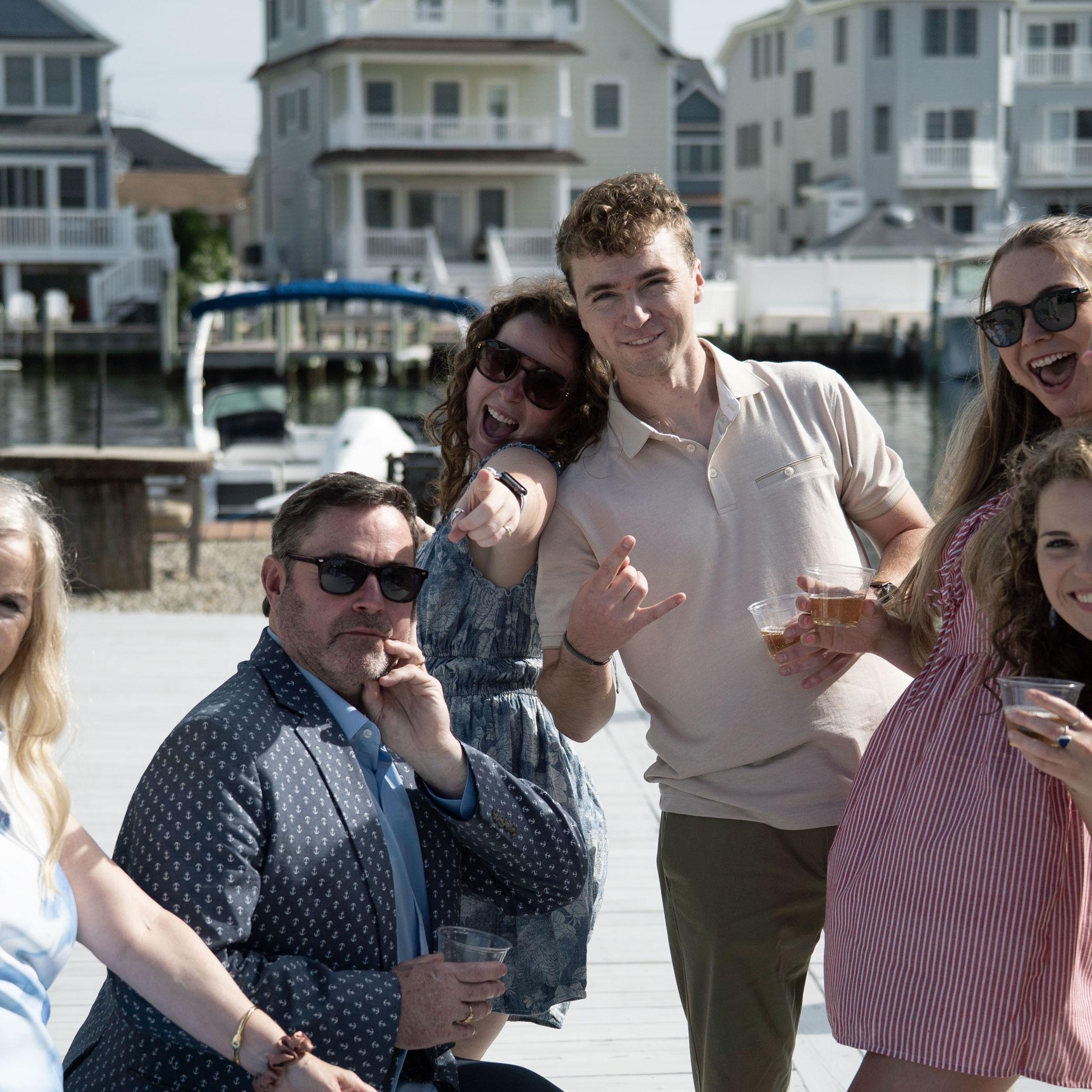 The families celebrating the proposal