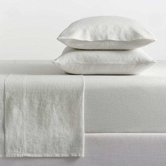 Soft Gray Classic Belgian Flax Linen Sheet Set, Queen
