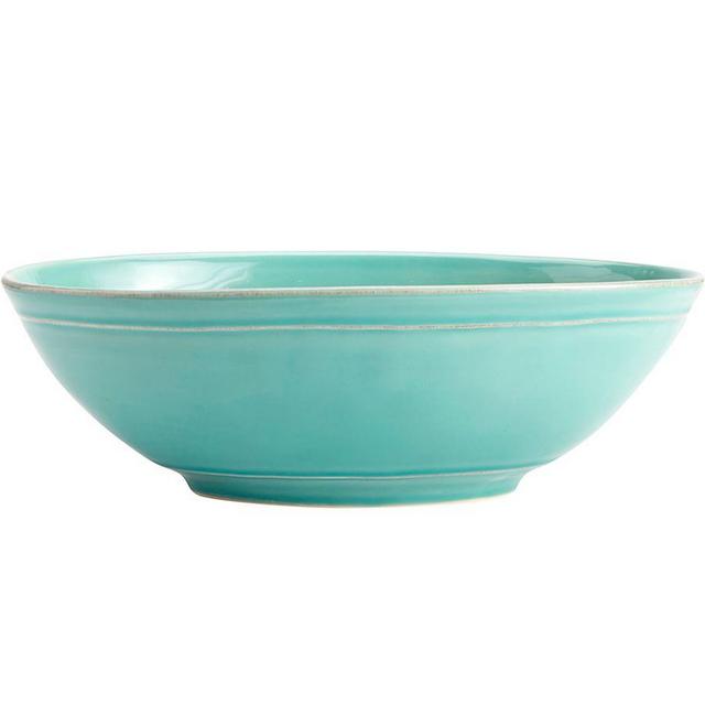 Cambria Stoneware Oval Serving Bowl - Turquoise