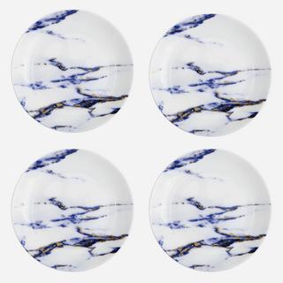 Marble Azure Canape Plate, Set of 4