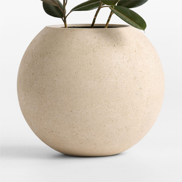 Sphere 22.5" x 26.0" Ivory Textured Indoor/Outdoor Planter