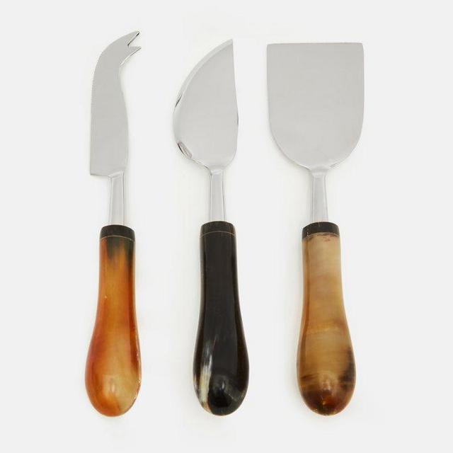 Horn & Stainless Cheese Knives - Set of 3