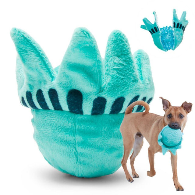 Barkbox Lady Liberty Ball 2-in-1 Dog Toy - Plush Squeaky Toy for Large Dogs | Large