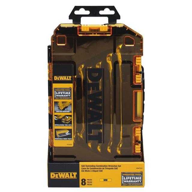 DEWALT Combination Ratcheting Wrench Set, 8-Piece Metric (DWMT74734)