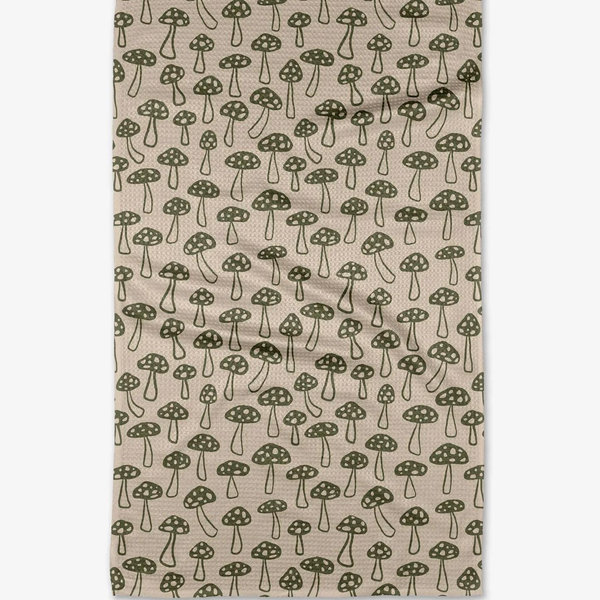 Geometry Tea Towel - Woodland Mushroom