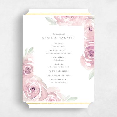 Pink Ticket Wedding Program - Roana Foil