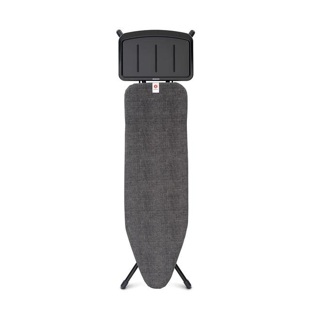 Brabantia Size B Ironing Board (49x15 in) 7 Height Options, Solid Steam Unit Rest Holder (Denim Black) Non-Slip Feet, Anti-Collapse Child Locks