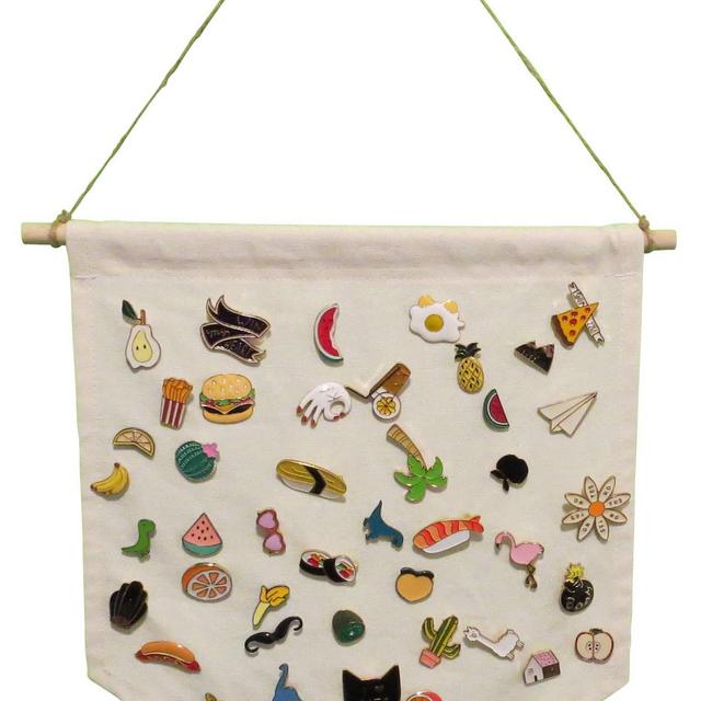 Enamel Pin Wall Display Banner - Organize and Display Your Enamel Pins, Buttons, Patches, Badges & Lapels Collections On Walls - Made of Organic Cotton Cloth. (Blank Canvas)