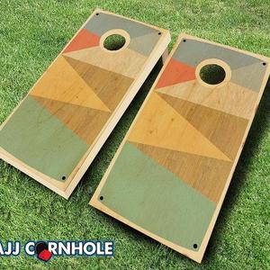 Retro Stained Cornhole Set with Bags