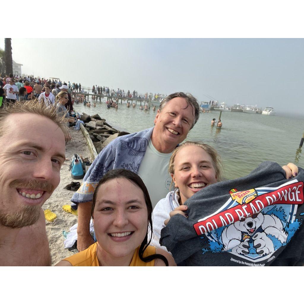 New Years cold plunge with the Powells