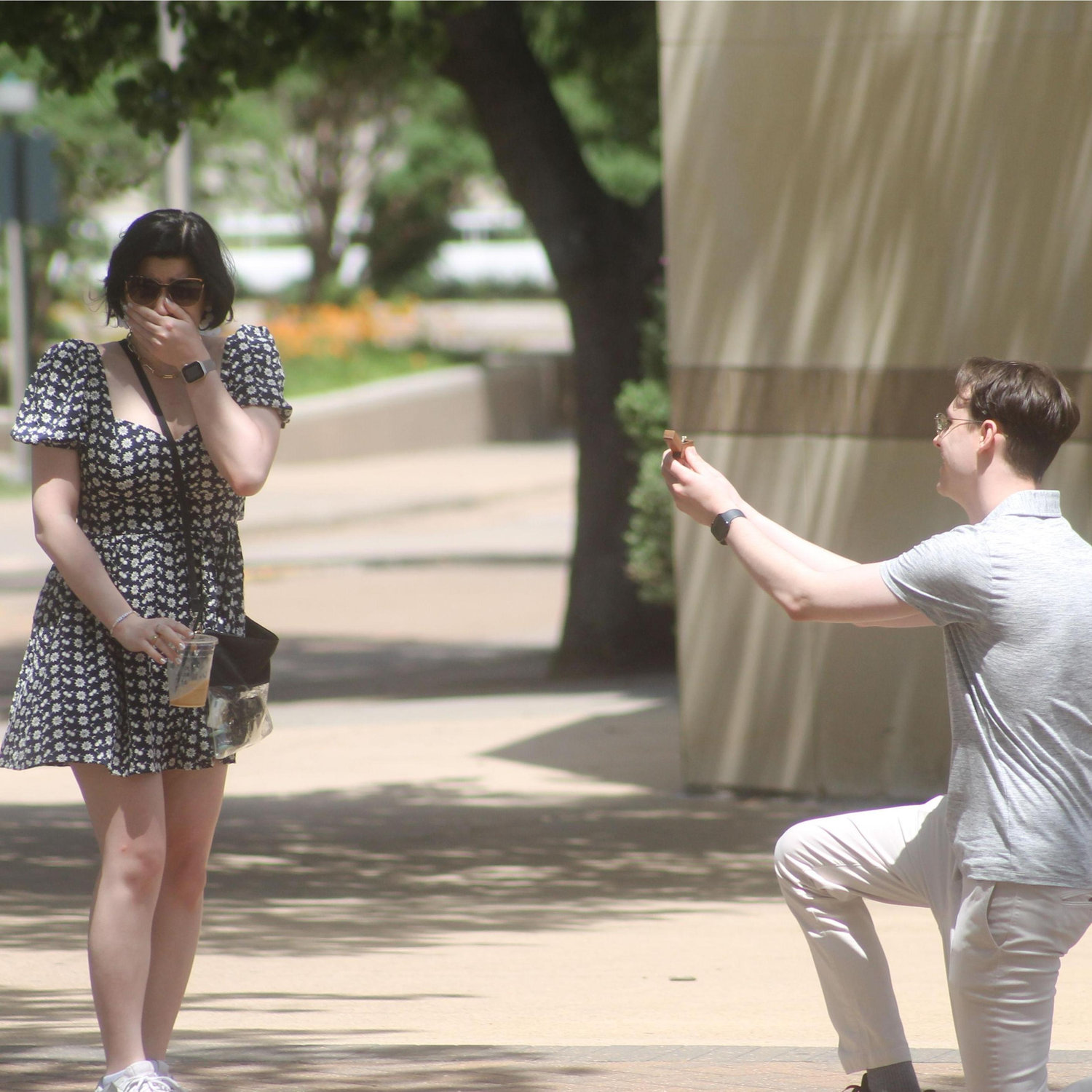 Ben did in fact give Grace many opportunities to put her coffee down BEFORE this moment, but as the pictures show she clearly didn't.